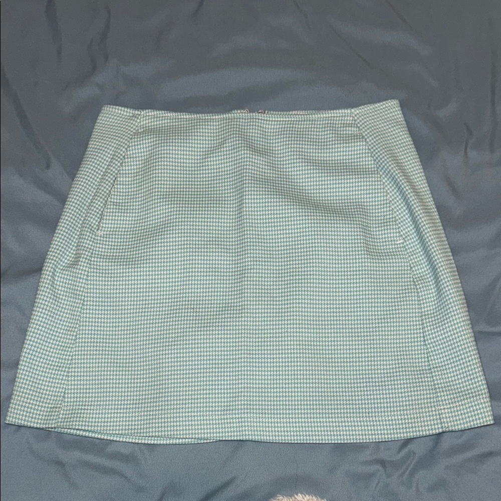 Mint Green Checkered Skirt